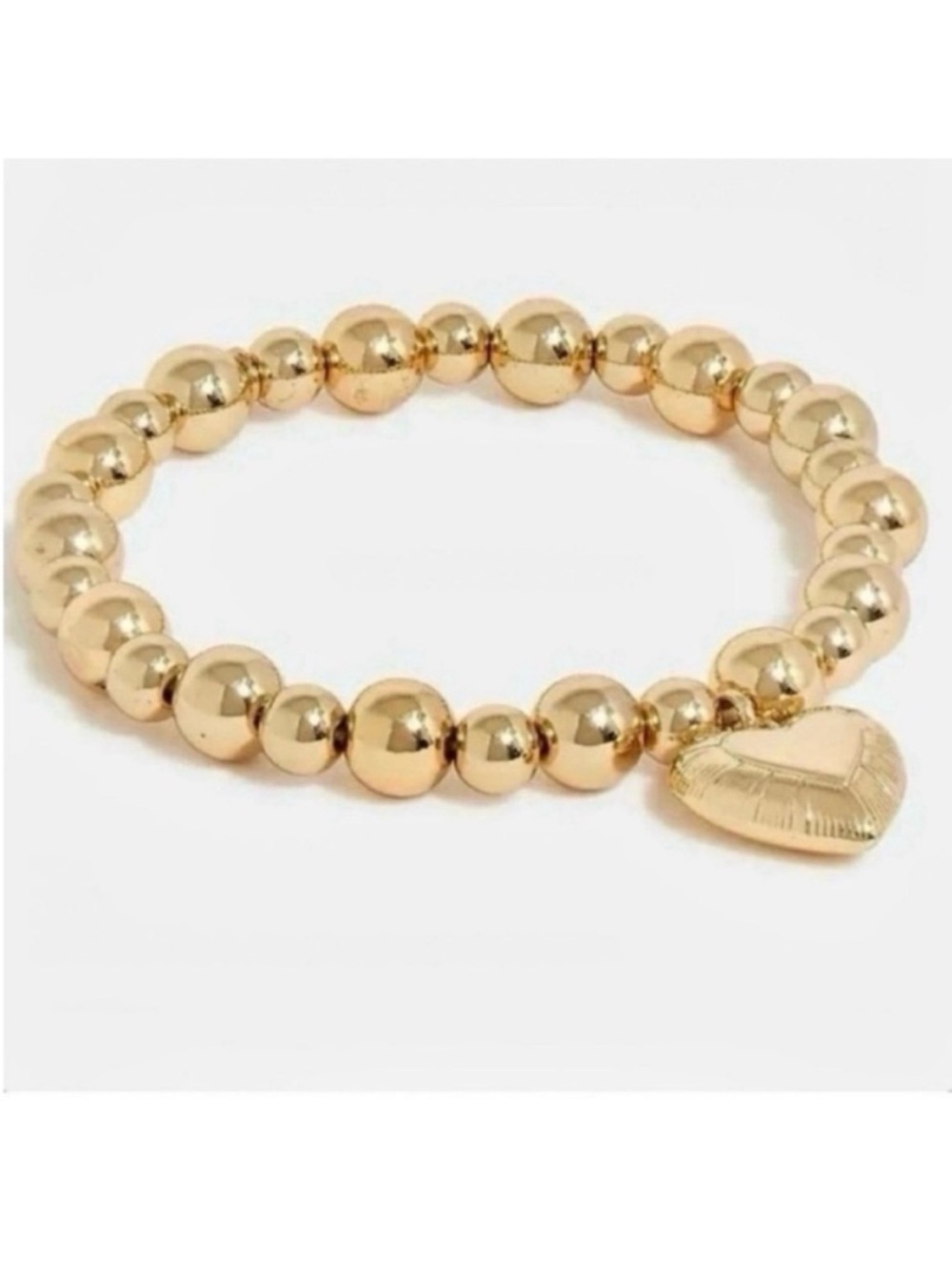 🆕- J.Crew Gold Beaded Heart
Charm Bracelet.